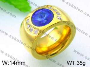 Stainless Steel Stone&Crystal Ring - KR27028-K