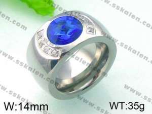 Stainless Steel Stone&Crystal Ring - KR27030-K