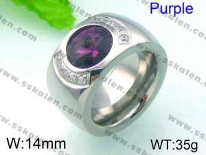 Stainless Steel Stone&Crystal Ring - KR27031-K