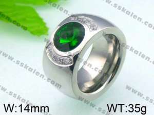 Stainless Steel Stone&Crystal Ring - KR28093-K