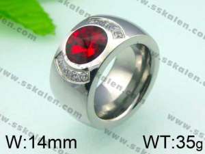 Stainless Steel Stone&Crystal Ring - KR28094-K