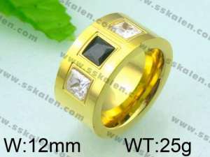 Stainless Steel Stone&Crystal Ring - KR28341-K