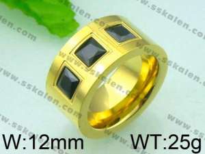 Stainless Steel Stone&Crystal Ring - KR28343-K