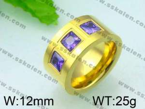 Stainless Steel Stone&Crystal Ring - KR28345-K