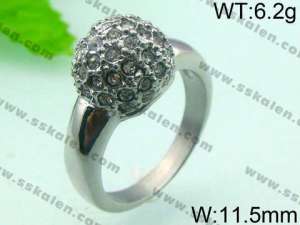 Stainless Steel Stone&Crystal Ring - KR28581-L