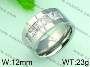 Stainless Steel Stone&Crystal Ring - KR29169-K