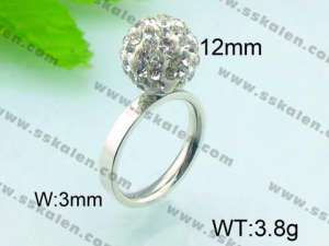 Stainless Steel Stone&Crystal Ring - KR29363-Z