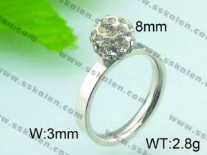 Stainless Steel Stone&Crystal Ring - KR29367-Z
