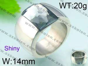 Stainless Steel Stone&Crystal Ring - KR29735-K