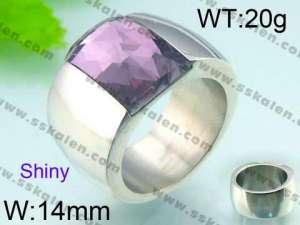 Stainless Steel Stone&Crystal Ring - KR29736-K