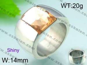 Stainless Steel Stone&Crystal Ring - KR29737-K