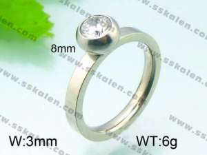 Stainless Steel Stone&Crystal Ring - KR29948-K