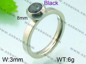 Stainless Steel Stone&Crystal Ring - KR29949-K