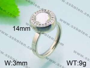 Stainless Steel Stone&Crystal Ring - KR30060-Z
