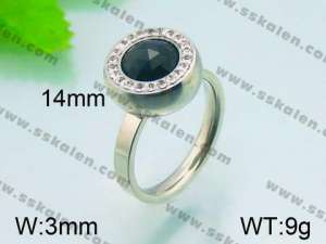 Stainless Steel Stone&Crystal Ring - KR30061-Z