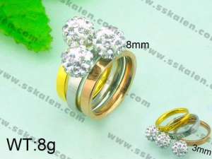 Stainless Steel Stone&Crystal Ring - KR30902-Z