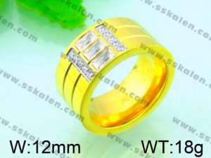 Stainless Steel Stone&Crystal Ring - KR30930-K