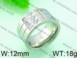 Stainless Steel Stone&Crystal Ring - KR30933-K