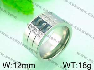 Stainless Steel Stone&Crystal Ring - KR30934-K