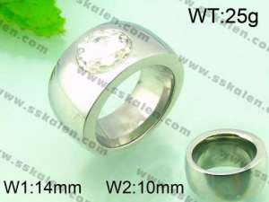 Stainless Steel Stone&Crystal Ring - KR30937-K