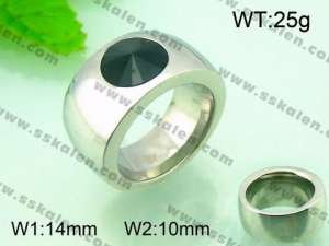 Stainless Steel Stone&Crystal Ring - KR30938-K