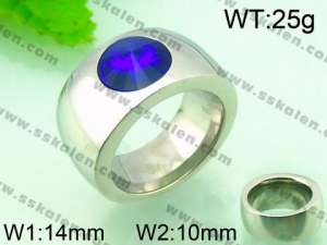 Stainless Steel Stone&Crystal Ring - KR30939-K