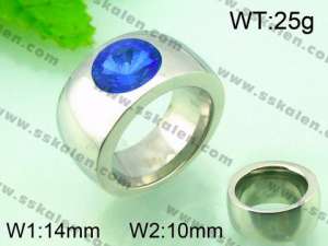 Stainless Steel Stone&Crystal Ring - KR30941-K