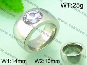 Stainless Steel Stone&Crystal Ring - KR30942-K