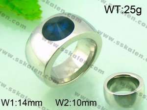 Stainless Steel Stone&Crystal Ring - KR30943-K