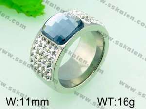 Stainless Steel Stone&Crystal Ring - KR31017-K