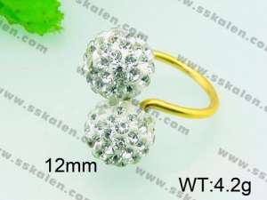 Stainless Steel Stone&Crystal Ring - KR31219-Z