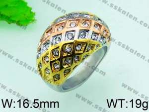 Stainless Steel Stone&Crystal Ring - KR31324-L