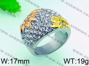 Stainless Steel Stone&Crystal Ring - KR31328-L