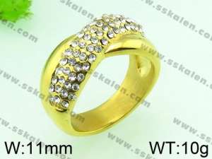 Stainless Steel Stone&Crystal Ring - KR31352-L