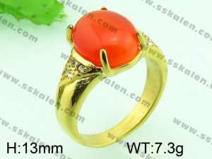 Stainless Steel Stone&Crystal Ring - KR31480-L