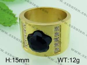 Stainless Steel Stone&Crystal Ring - KR31612-K