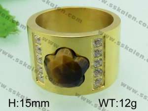 Stainless Steel Stone&Crystal Ring - KR31613-K