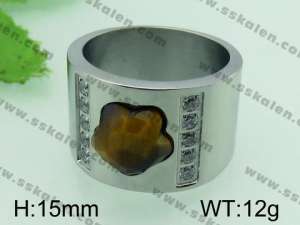 Stainless Steel Stone&Crystal Ring - KR31616-K