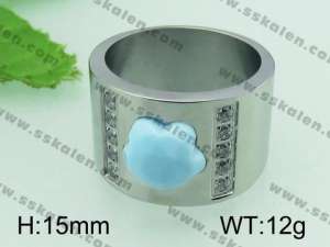 Stainless Steel Stone&Crystal Ring - KR31617-K