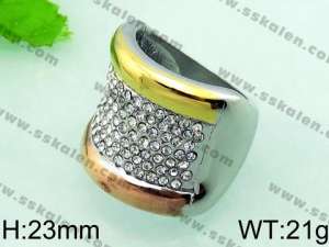 Stainless Steel Stone&Crystal Ring - KR32153-L