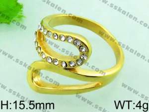 Stainless Steel Stone&Crystal Ring - KR32154-L