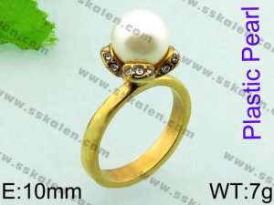 Stainless Steel Stone&Crystal Ring - KR32166-L