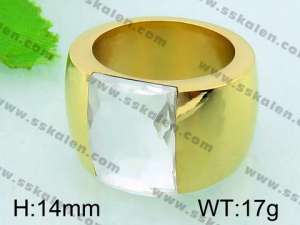 Stainless Steel Stone&Crystal Ring - KR32212-K