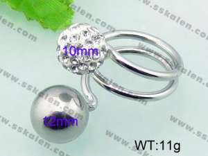  Stainless Steel Stone&Crystal Ring - KR32733-Z