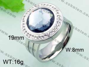 Stainless Steel Stone&Crystal Ring - KR32745-Z