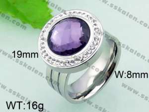 Stainless Steel Stone&Crystal Ring - KR32750-Z