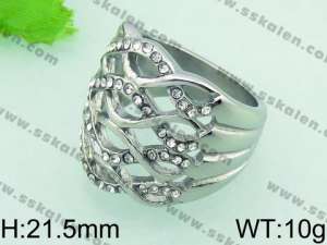 Stainless Steel Stone&Crystal Ring - KR32763-L