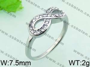 Stainless Steel Stone&Crystal Ring - KR32778-L