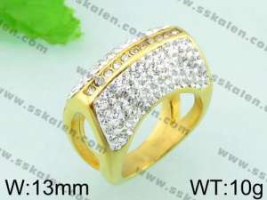 Stainless Steel Stone&Crystal Ring - KR32786-L