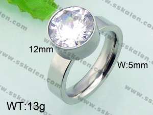 Stainless Steel Stone&Crystal Ring - KR32907-K